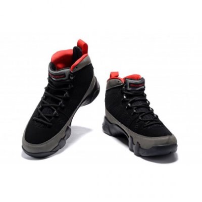 Nike Air Jordan 9 Retro Gri / Siyah / Koyu Gri / Kırmızı Basketbol Ayakkabısı Türkiye - LMKO1O98